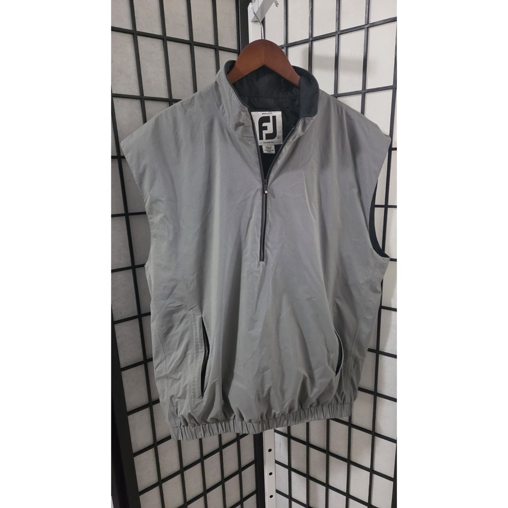 FootJoy Dryjoys Tour Collection Men's  Windbreaker Vest Black/White Check Size L
